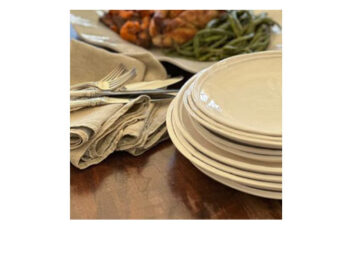 Double Lined White Dinner Plate
