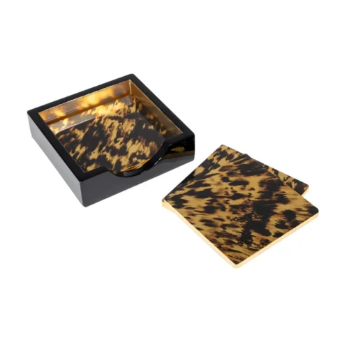 TORTOISE SHELL COASTERS SET 4