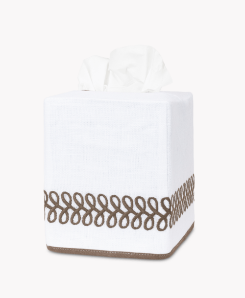 MSC017 MOCHA ASTOR BRAID TISSUE BOX COVER