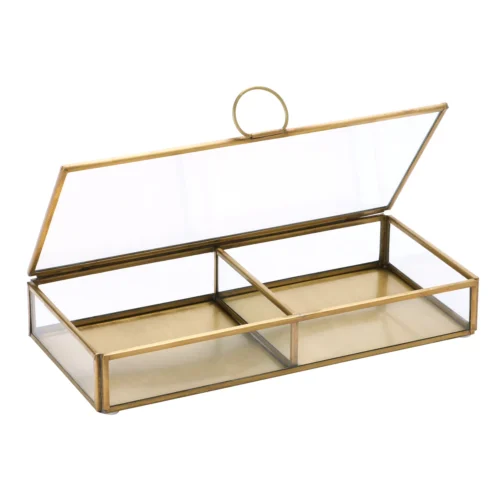 DF3812 GLASS BOX W BRASS FRAME